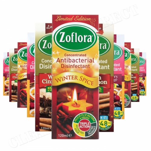 12 X 120ML ZOFLORA CHRISTMAS WINTER COLLECTION DISINFECTANT LIMITED EDITION