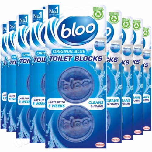 10 x 2 BLOO LOO BLUE WATER IN CISTERN TOILET BLOCKS 20 BLOCK TOTAL FREE POST