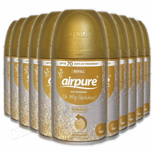 12 X AIRPURE AIR FRESHNER AUTOMATIC SPRAY REFILL OH MY GODDESS 250 ML COMPATIBLE