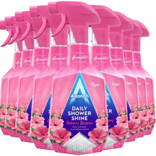 12 x ASTONISH DAILY SHOWER SHINE CLEANSER TRIGGER 750ml HIBISCUS BLOSSOM