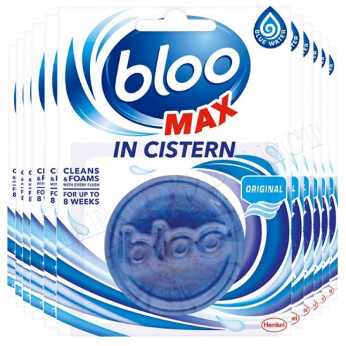 12 x BLOO LOO MAX IN CISTERN ORIGINAL BLUE WATER FOR UP TO 8 WEEKS 70g