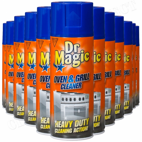 12 x DR MAGIC OVEN, GRILL & BBQ CLEANER HEAVY DUTY ACTION CLEANING SPRAY 390ml