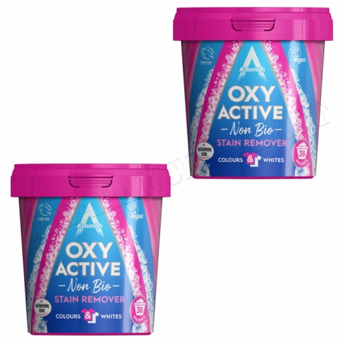 2x ASTONISH LAUNDRY OXY ACTIVE PLUS SUPER CONCENTRATED FABRIC STAIN REMOVER 825g