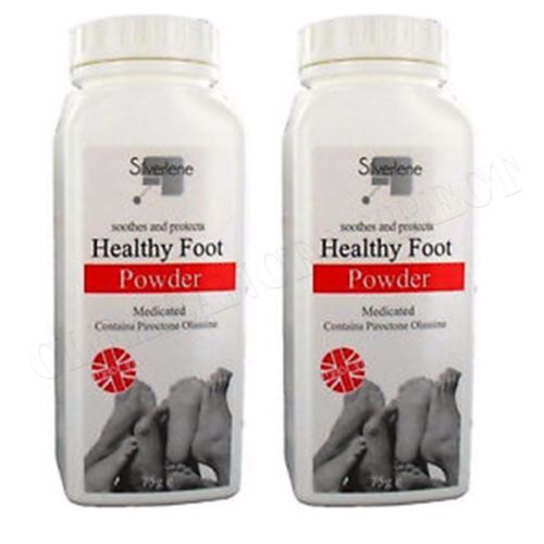 2 x ATHLETES HEALTHY FOOT POWDER MEDICATED TREATS AND PREVENTS ANTI  FUNGAL 75g
