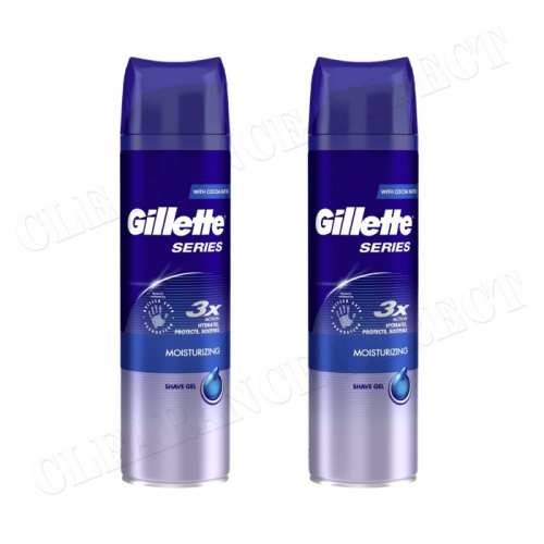2 x Gillette Series Conditioning Shave Gel Hydrates Softens Soothes 200ml