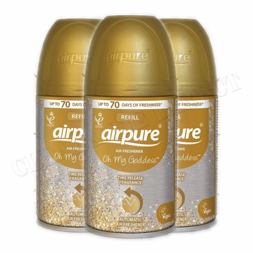 3 X AIRPURE AIR FRESHNER AUTOMATIC SPRAY REFILL OH MY GODDESS 250 ML AIRWICK COMPATIBLE