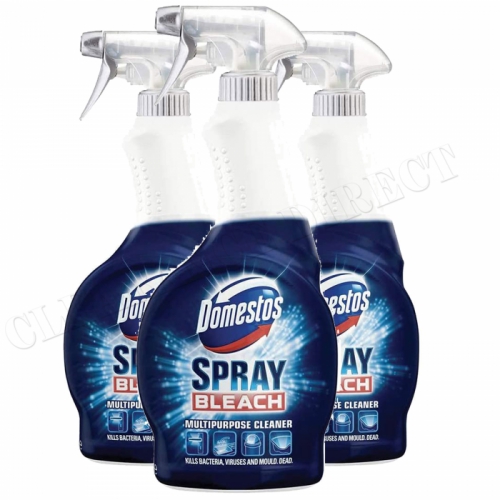 3pk of 450ml Domestos Multi-Purpose Cleaner Spray Kills 99.99% Bacteria & Virus