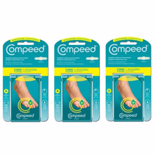 3 x 6 COMPEED CORN REMOVAL PLASTERS PADS REMOVING FEET TOE SOLE HEEL CALLUS PAIN