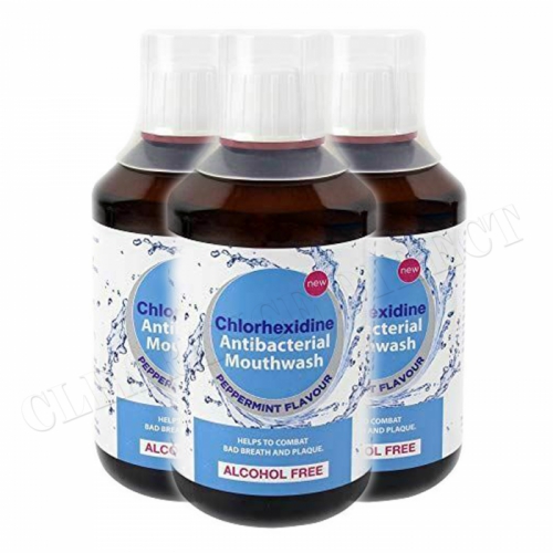 3 x Chlorhexidine Mouthwash Original Antibacterial Alcohol Free 300ml