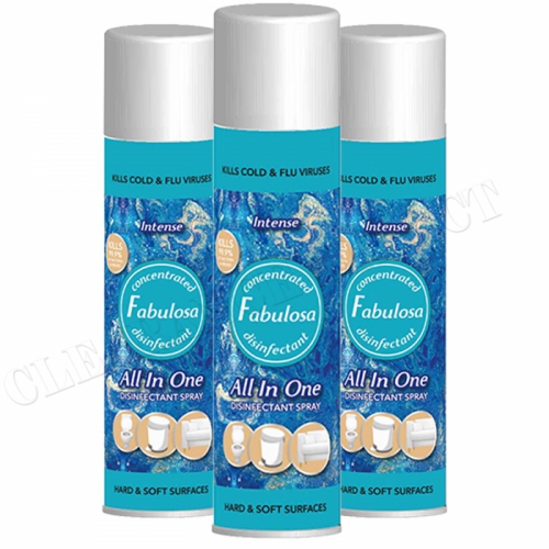 3 x Fabulosa Disinfectant Spray Clean Surfaces All in one Intense 400 ml