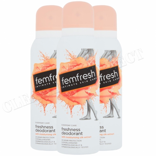 3x Femfresh Feminine Intimate Skin Care Freshness Deodorant Spray 125ml