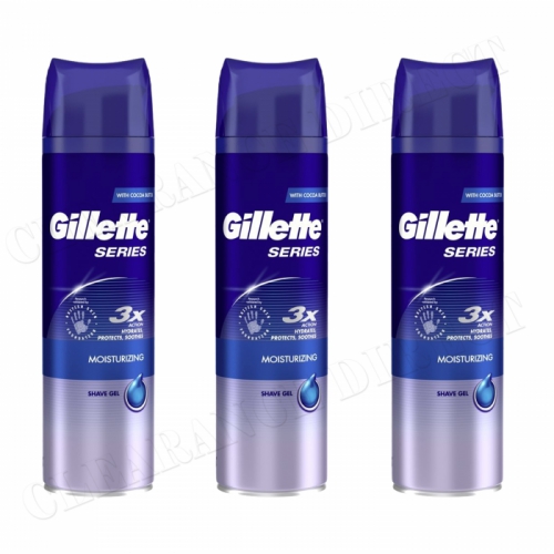 3 x Gillette Series Conditioning Shave Gel Hydrates Softens Soothes 200ml