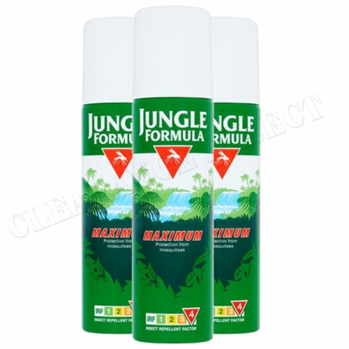 3 x Jungle Formula Maximum Insect and Mosquitoes Repellent Spray DEET, 150 ml