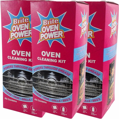3 x Oven Brite Oven Cleaning Kit Pink 330ml Powers Through Tough Grease