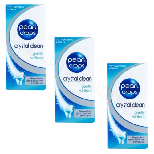 3 x Pearl Drops Crystal Clean Gently Whitens Teeth Whitening 50 ml FREE POSTAGE