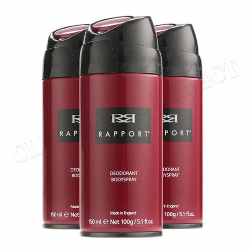 3 x Rapport Red Original Long Lasting Masculine Deodorant Body Spray Men 150ml
