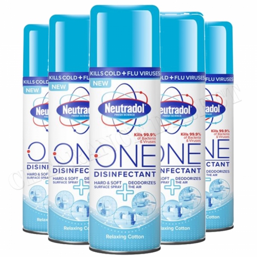 6 Neutradol One Disinfectant Spray Deodorizes 300ml Surface Air Relaxing Cotton