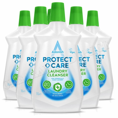 6 X 1L ASTONISH PROTECT+CARE FRESH ANTIBACTERIAL LAUNDRY CLEANSER ADDITIVE