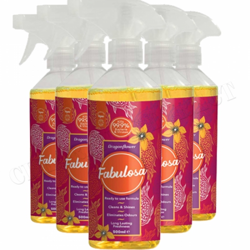 6 X FABULOSA DISINFECTANT MULTIPURPOSE DRAGONFLOWER CONCENTRATED SPRAY 500ML