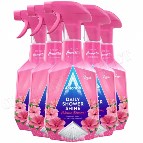 6 x ASTONISH DAILY SHOWER SHINE CLEANSER TRIGGER 750ml HIBISCUS BLOSSOM