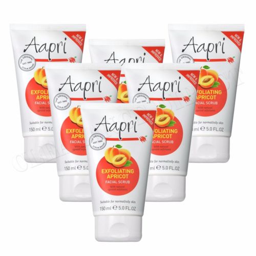 6x Aapri Exfoliating Apricot Face Facial Scrub Cream 150ml - Improved Formula