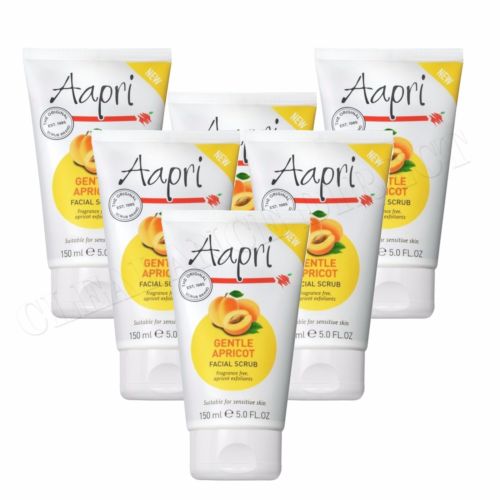 6 x Aapri GENTLE Apricot Face Facial Scrub 150ml - Fragrance Free Sensitive Skin