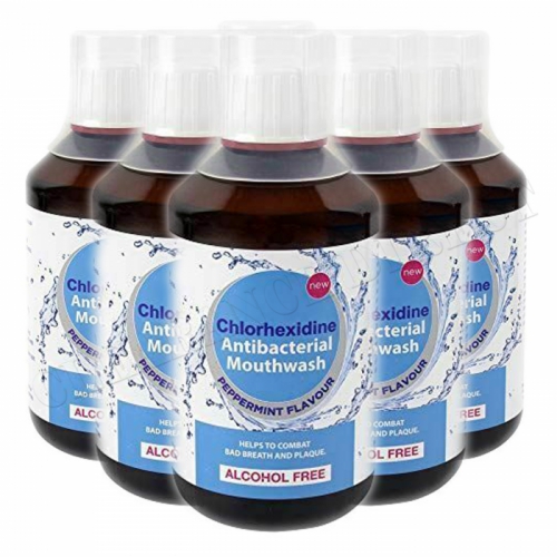 6 x Chlorhexidine Mouthwash Original Antibacterial Alcohol Free 300ml