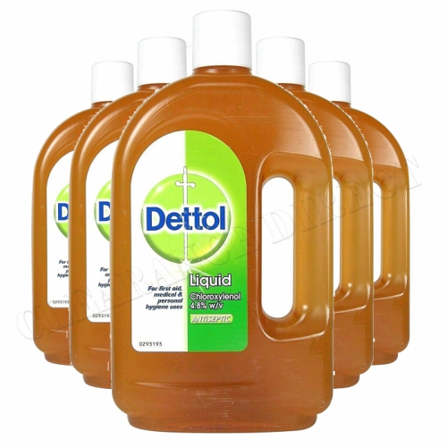 6 x DETTOL ANTISEPTIC LIQUID 750ml BOTTLE KILLS BACTERIA AND PROTECTS