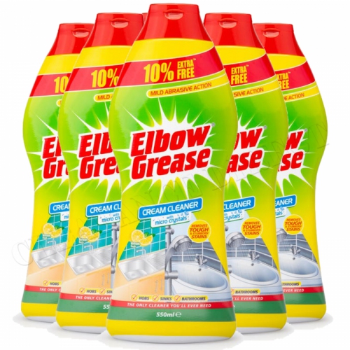 6 x ELBOW GREASE CREAM CLEANER WITH MICRO CRYSTALS STUBBORN STAIN REMOVER 550ml