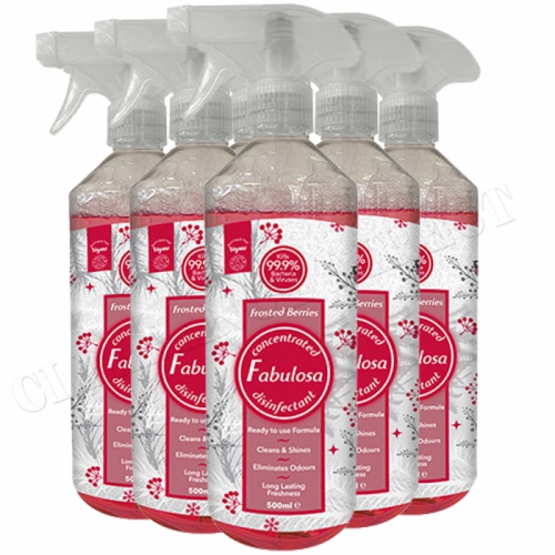 6 x Fabulosa 500ml Frosted Berries Christmas Concentrated Disinfectant Spray