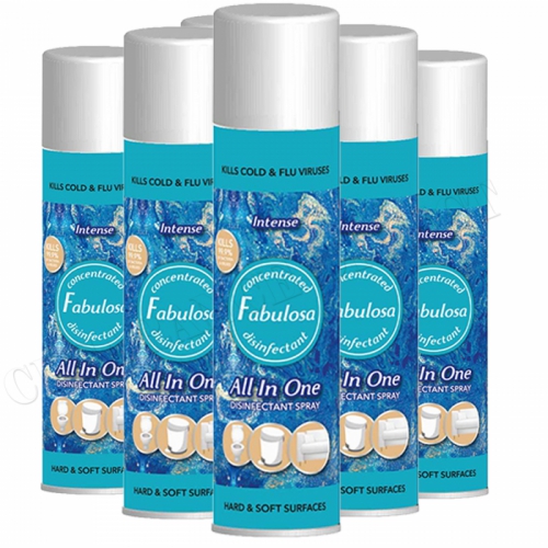 6 x Fabulosa Disinfectant Spray Clean Surfaces All in one Intense 400 ml
