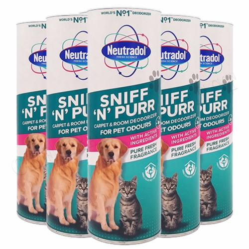 6 x Neutradol Sniff 'N' Purr Carpet & Room Deodoriser For Pet Odours 525g