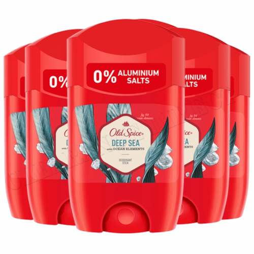 6 x OLD SPICE DEEP SEA DEODORANT STICK SOLID 50ml FOR MEN