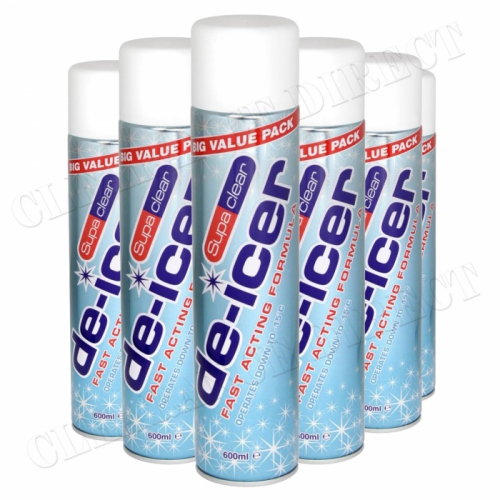 6 x SANMEX SUPA CLEAR DE-ICER 600ml FAST ACTING FORMULA OPERATES DOWN TO -15°C