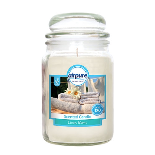AIRPURE CANDLE LINEN ROOM 510g 120hr BURN TIME CANDLES CHRISTMAS GIFT