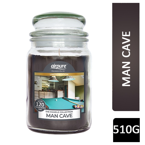 AIRPURE CANDLE MAN CAVE BAR PUB SHED 510g LARGE SIZE UPTO 120HR BURN TIME