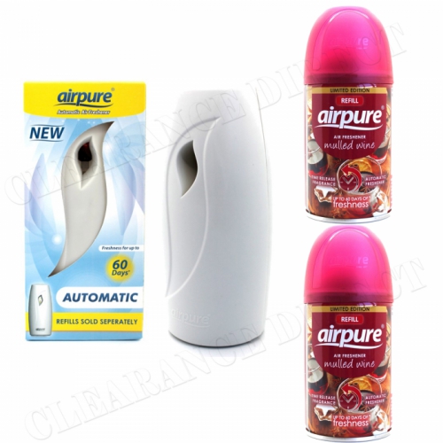 Airpure Automatic Air Freshener Machine with 2 Refills (Mulled Wine) 