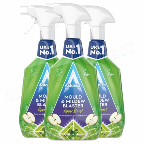Astonish Mould & Mildew Remover Spray 750ml Killer & Removes Mold Bacteria x 3