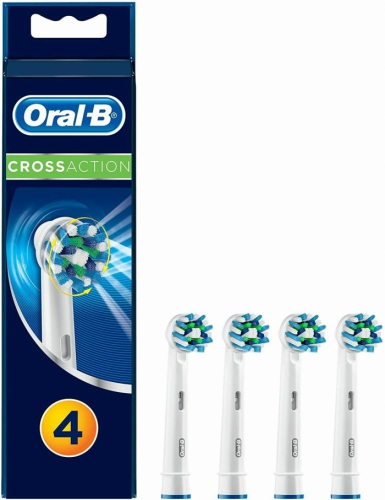BRAUN ORAL-B CROSS ACTION ELECTRIC TOOTHBRUSH REPLACEMENT BRUSH HEADS x 4