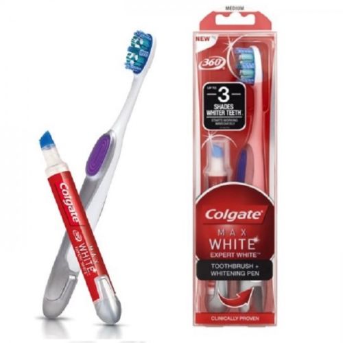 Colgate Max White Toothbrush and Whitening Pen 360 Expert 3 Shades Whiter