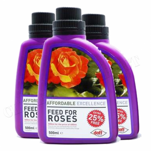 Doff Feed For Roses 500ml Fast Acting Rose Feed Promotes Vibrant Blooms x 3