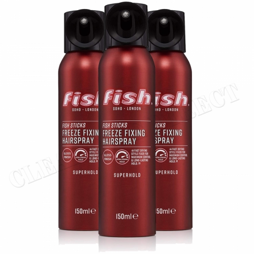 Fish Superhold Fish Sticks Freeze Fixing Hairspray - The Style Fixer- 150ml x 3