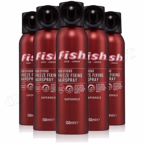 Fish Superhold Fish Sticks Freeze Fixing Hairspray - The Style Fixer- 150ml x 6