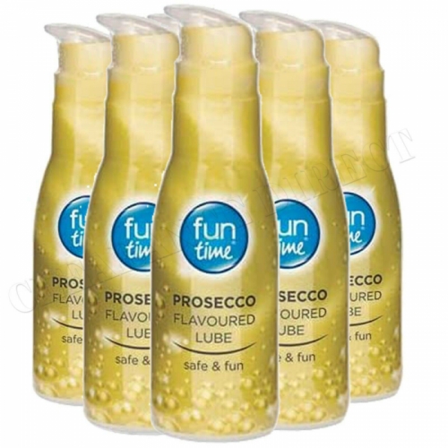 Fun Time Lube Prosecco Lubricant Gel Water Based,Alcohol Free 75 ml x 6