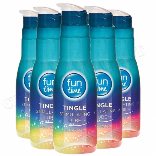Fun Time Lube Tingle Lubricant Gel Water Based, Alcohol Free 75 ml x 6