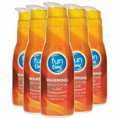 Fun Time Lube Warming Sensation Lubricant Gel Water Based,Alcohol Free 75 ml x 6