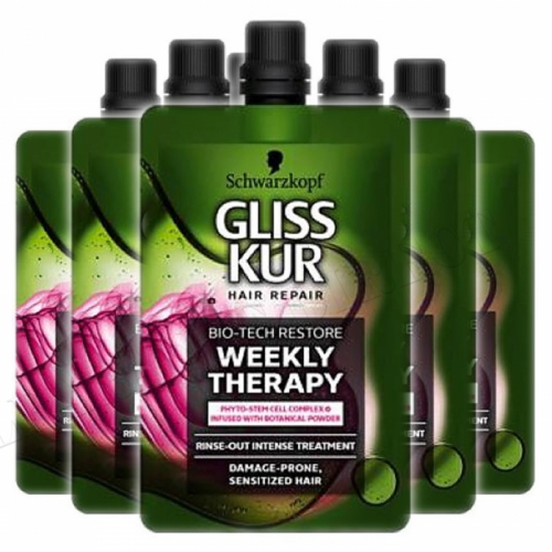 Gliss Ultimate Repair Weekly Therapy Hair Mask Bio-Tech Restore 50 ml x 6