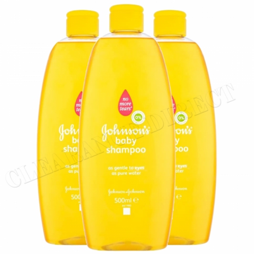 JOHNSONS Baby Shampoo Yellow 500 ml - Pure & Gentle, Hypoallergenic 3 Pack