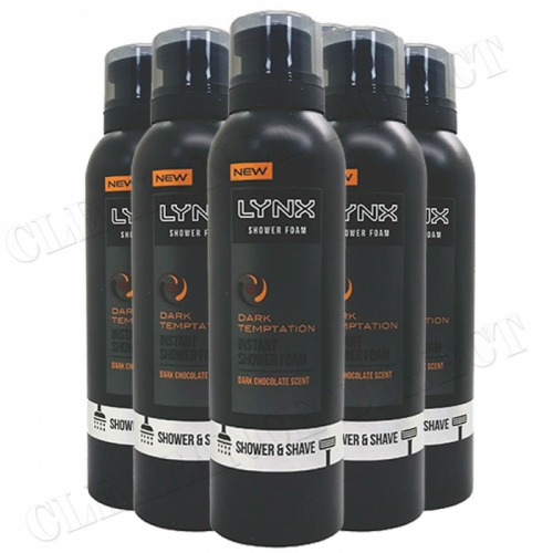 Lynx Dark Temptation Shower & Shave Foam Dark Chocolate Scent - 200 ml x 6