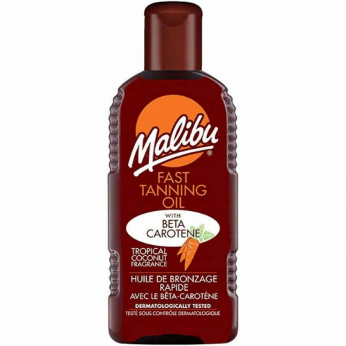 Malibu Fast Tanning Oil With Beta Carotene SPF 0 With Vitamin E Tropical 200ml